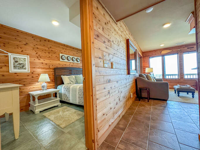 Bedroom 3 is located off of the lower level living room.