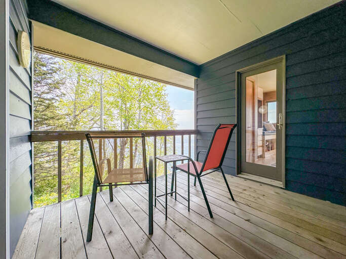 Private balcony off of Bedroom 1 and the laundry room area.