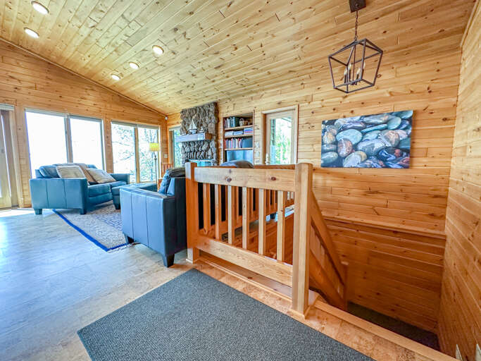 Head downstairs to the spacious lower level.