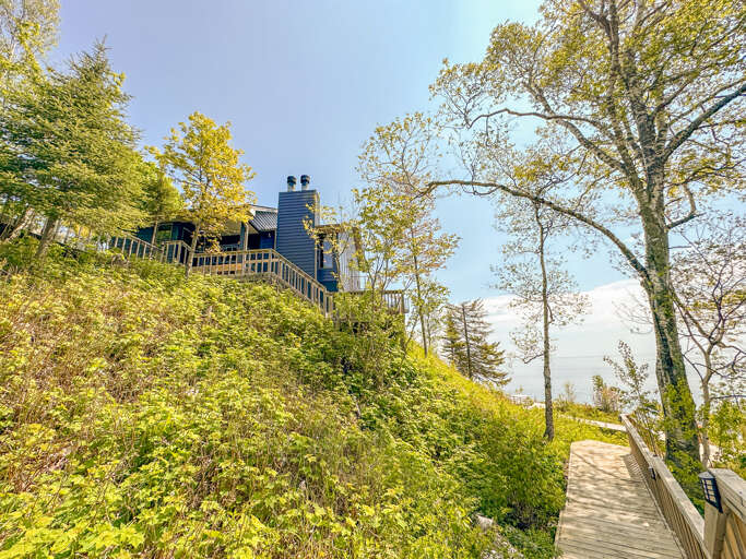 Take a stroll along the home's boardwalk down to the Lake Superior shoreline.
