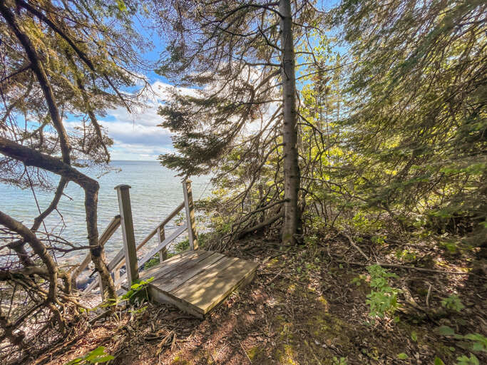 At the end of the trail take the steps down to this cove-like shoreline