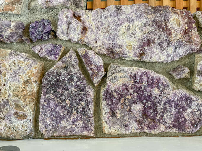 Close up of the amethyst pieces