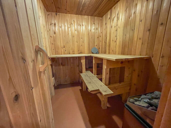 Relax your worries away in the private sauna