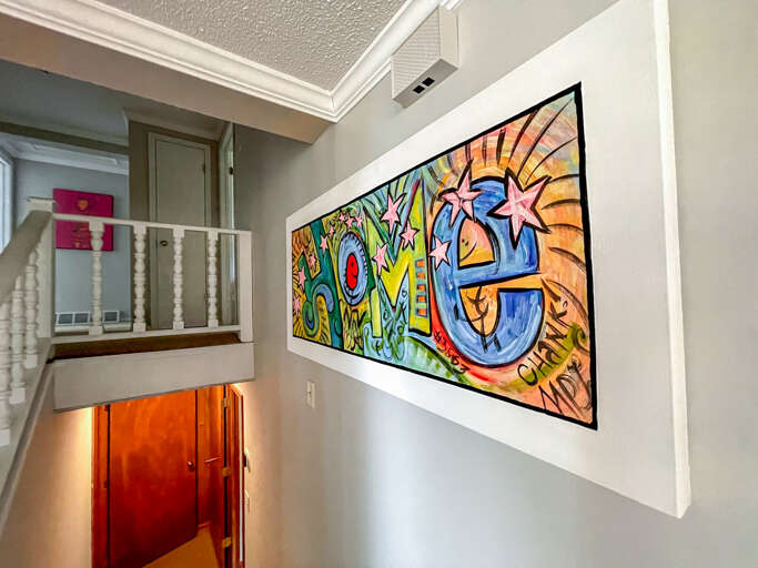 Gem House also features unique artwork throughout the entire home.