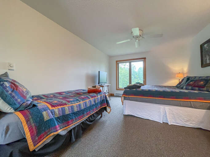 Bedroom three is located on the upper level