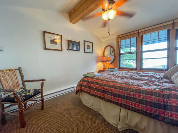 Bedroom one is located on the upper level