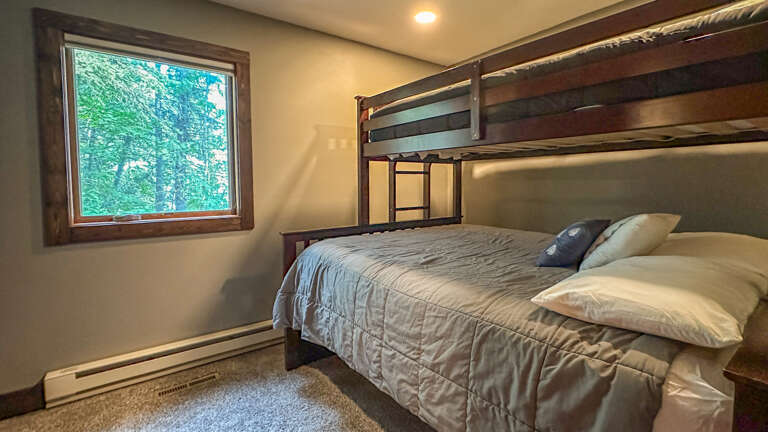 Also with only a queen bed is Bedroom 4 (pictured bunk bed is not included and will not be made up for your stay).