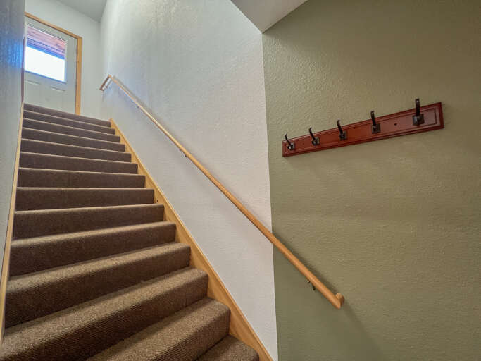 Staircase leading to the studio.