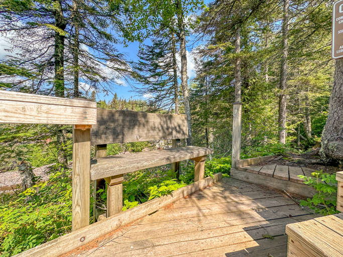 Staircase to shoreline.