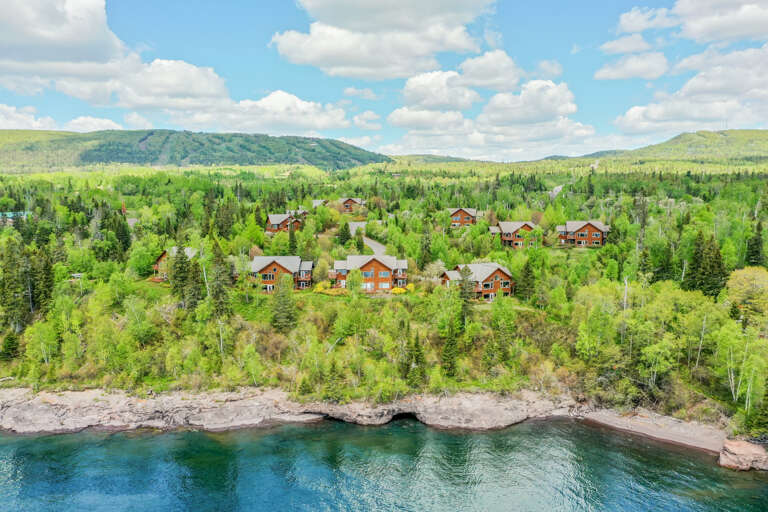 Poplar Rivers Condos at Lutsen are a group of 12 luxury buildings situated on the shores of Lake Superior.