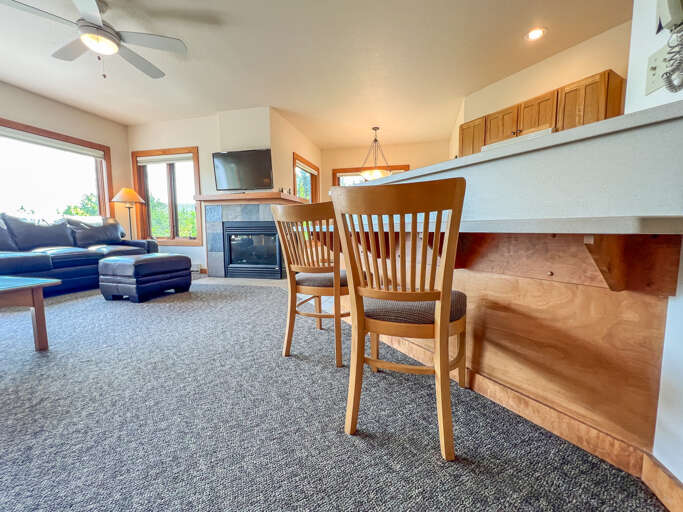 Additional seating at the counter