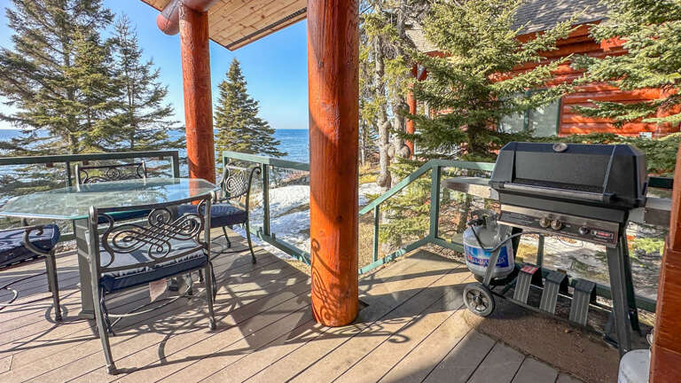 Lake-facing deck off of the living room.