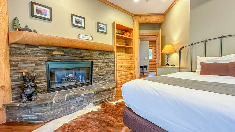 The other side of a the 2-sided fireplace.