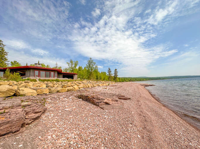 Enjoy the beautiful stretch of cobblestone and ledge rock shoreline.