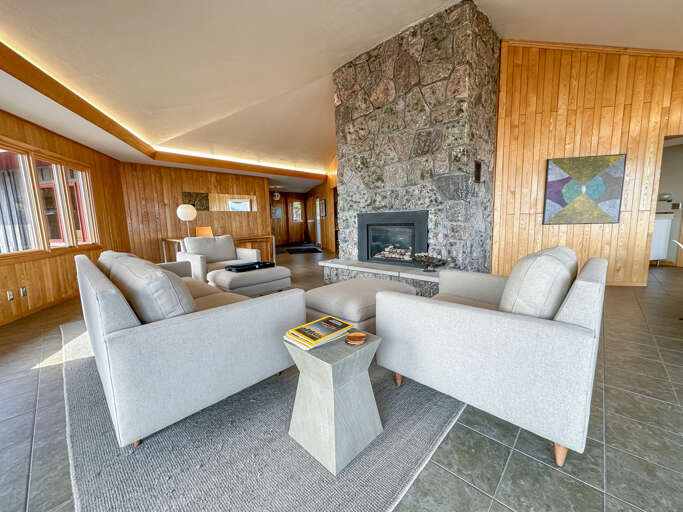 Gas fireplace in the living room.