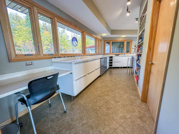 Kitchen with desk
