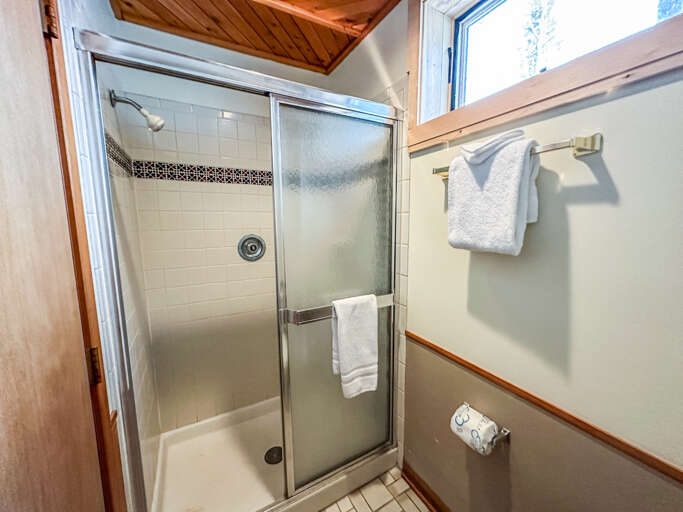 Shower in Lower Level Bathroom