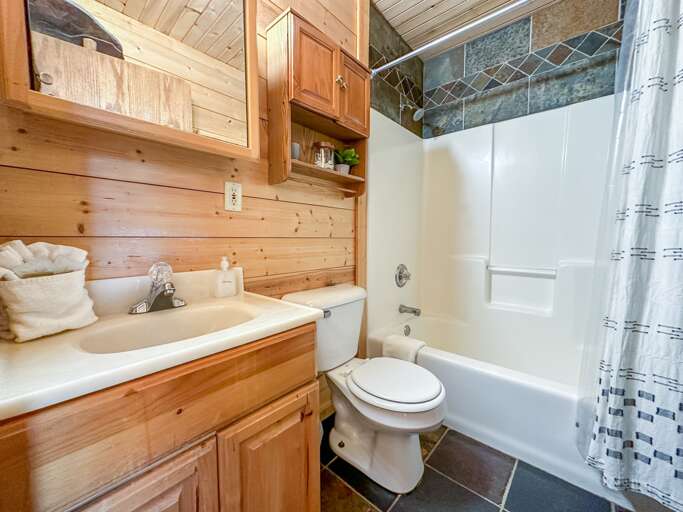 Full bathroom with a shower/tub combo Full bathroom with a shower/tub combo