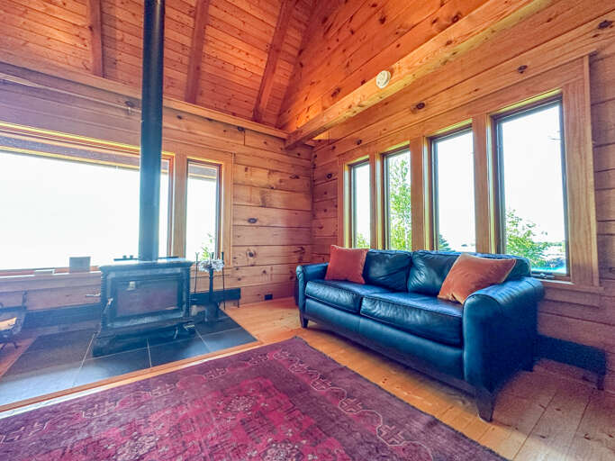 Enjoy the wood-burning stove during cold winter nights.