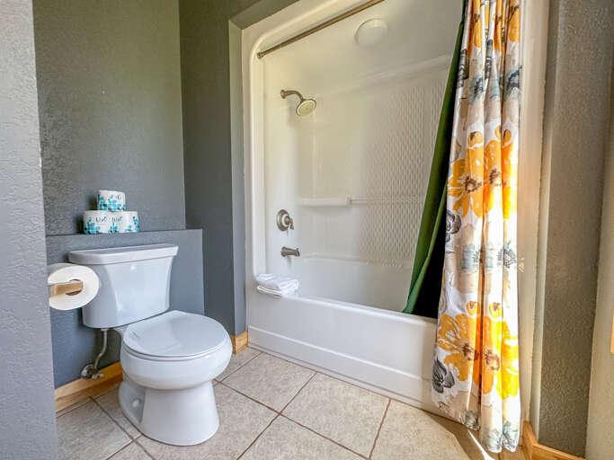 Bathroom 2 has a shower/tub.