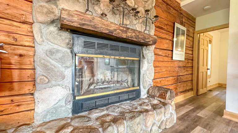 Fireplace in the living room.