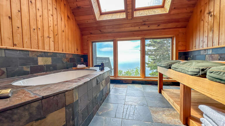 Jetted tub in bathroom 1.