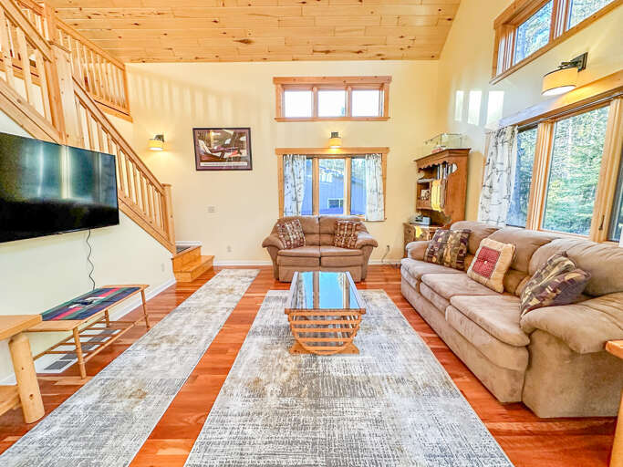 Curl up in the cozy living room.