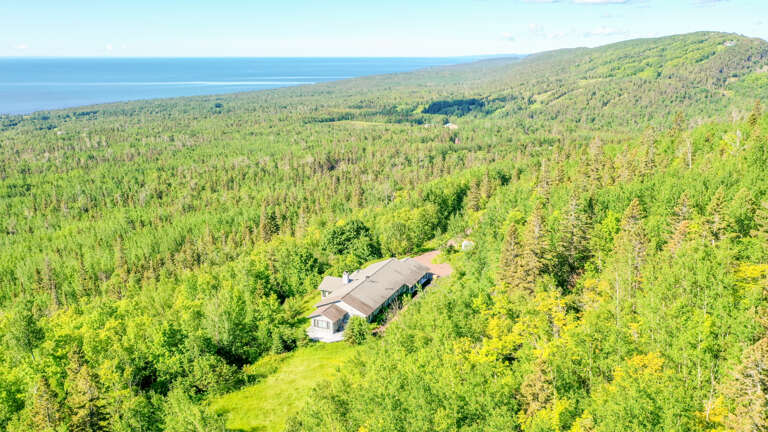 The home has views of Lake Superior and Moose Mountain, part of Lutsen Mountains.
