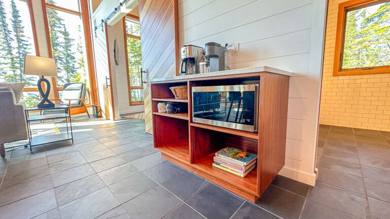 Coffee bar in the kitchen.