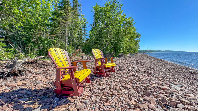 Sit back and relax on the private shoreline.