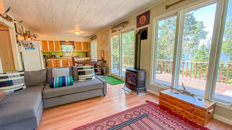 A wood burning stove is perfect for cold nights.