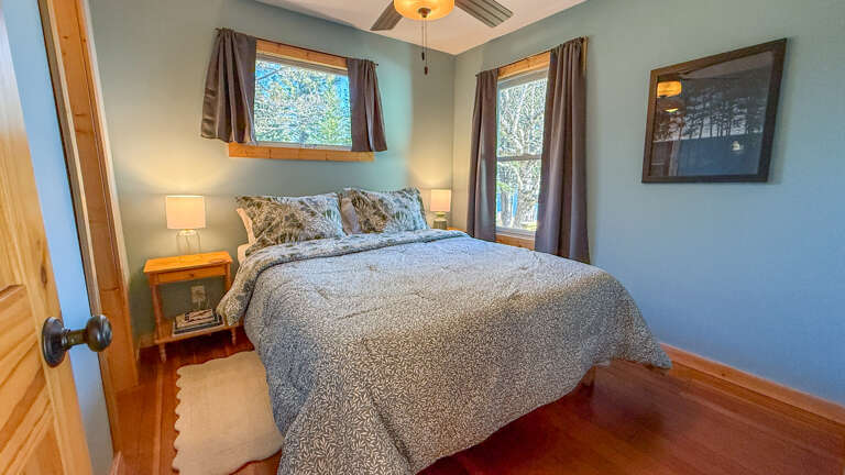 Bedroom with queen bed.