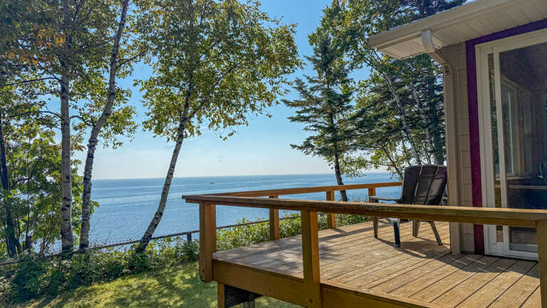 Lake-facing deck.
