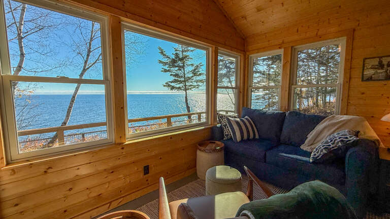 Lake views from the sunroom.