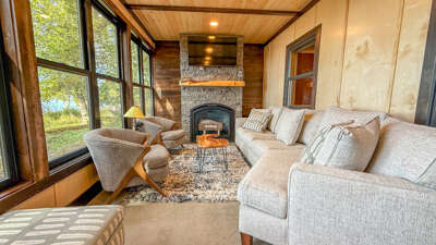 Thimbleberry is a modern bunk house style home located on the shores of Lake Superior on Cascade Beach Road in Lutsen, Minnesota.