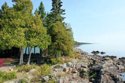 Thimbleberry at Notre Reve is a single property with two unique homes. Notre Reve, pictured here, is 4 bedroom, 3 bathroom home on Lake Superior.