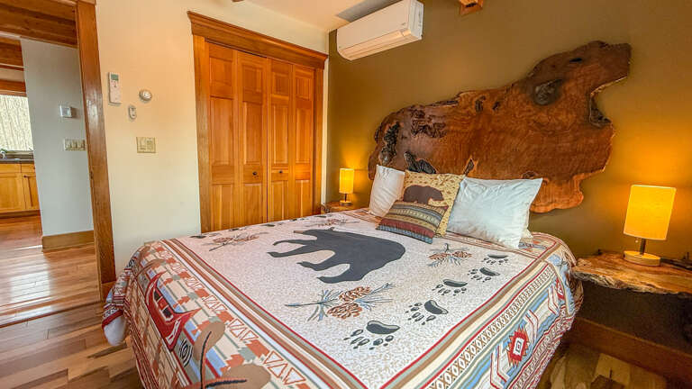 Every bedroom in Lutsen Forest Chalet has an AC unit and radiant heat.