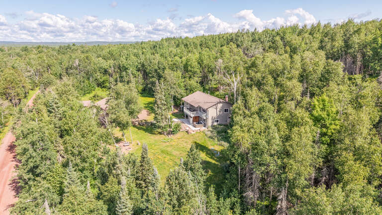 A secluded rental property nestled among lush forests, offering privacy and natural beauty in a peaceful woodland setting.