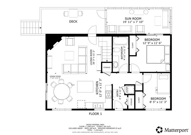 This property's thoughtful layout features two comfortable bedrooms, a bright sunroom, and a spacious deck perfect for enjoying your morning coffee or evening unwind.