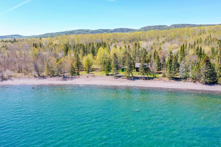 The shoreline is expansive and very private.