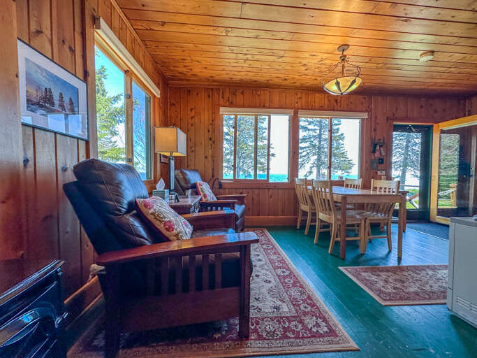 Sitting area looking into the dining room.