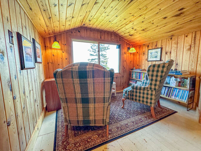 Upstairs there is another sitting area.