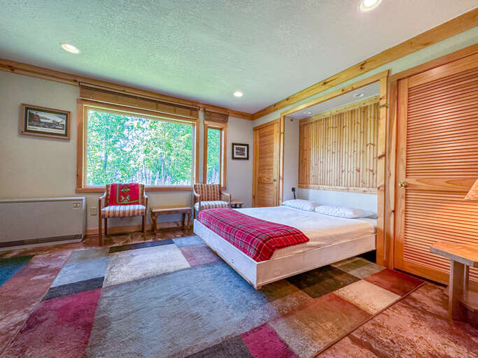 Bedroom 1 is located on the lower level.