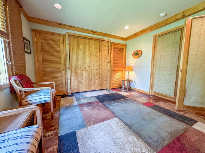 Just fold the bed up and away when you need more floor space.