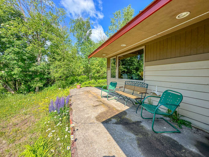 There are many seating option on this large deck.