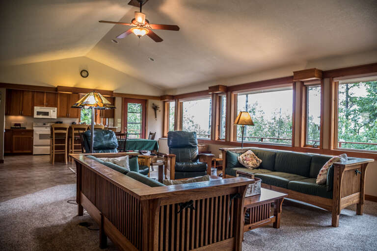 The spacious living room offer plenty of space for the whole family.