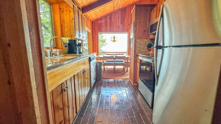 Kitchen looking into the living room. Kitchen looking into the living room.
