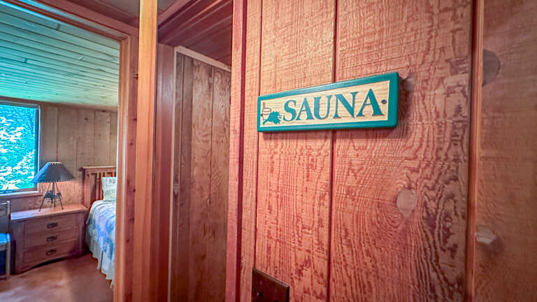 There is a private sauna next to the bedroom.