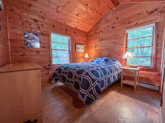 Bedroom 1 has a queen bed.