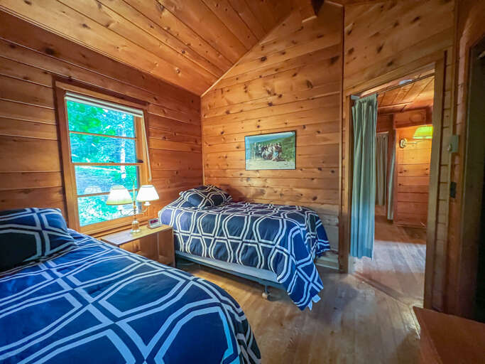 Bedroom 2 also a curtain, no door.